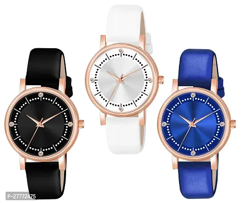 Stylish Multicoloured Analog Watches for women Pack Of 3-thumb0