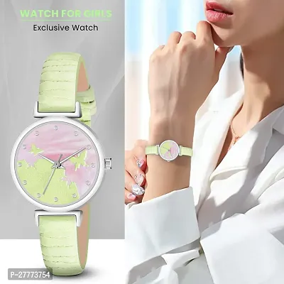 Stylish Green Genuine Leather Analog Watch For Women-thumb5