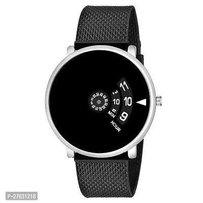 Motugaju Analog Paidu Black Dial Pu Strap Watches For Men Watch For Man And Watch for Boys-thumb0