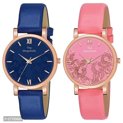 Motugaju Analog Blue Pink Color ADDI Dial Watch For Womens and Girls Combo Watches For Women And Girl Pack Of 2