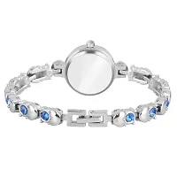 Motugaju Analog Round Dial Sky Silver Diamond Bracelet Belt Watch Combo Pack of 2 Watches Stylish Small Watch For Girls-thumb3