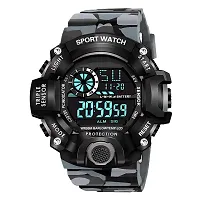 Digital Watch Shockproof Automatic Army Green Grey Color Strap Waterproof Digital Sports Combo Watch for Men Kids Watch for Boys Watch for Men Pack of 2-thumb3