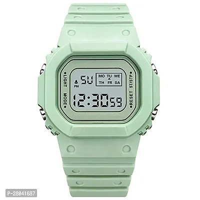 Motugaju Digital Green Color Back 7 Light Day/Date Watch for Boys  Girls Boys and Girls Watch-thumb0