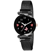 Motugaju Branded Analogue Diamond Black Butterfly Dial Black Magnet Watch With Gift Bracelet For Women Or Girls And Watch For Girl or Women (Combo of 3)-thumb4