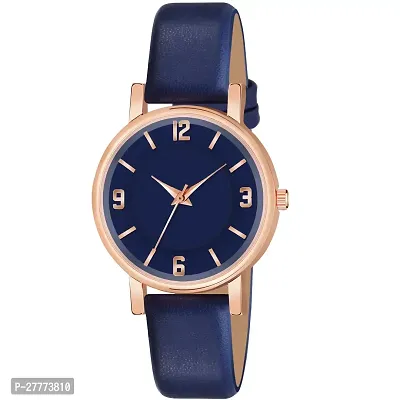 Motugaju Analog Round Dial Blue Colour Leather Strap Preety Watch For Womens and Girls