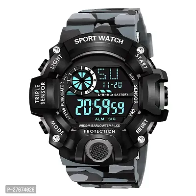 Digital Watch Shockproof Automatic Army Blue Grey Color Strap Waterproof Digital Sports Combo Watch for Men Kids Watch for Boys Watch for Men Pack of 2-thumb4