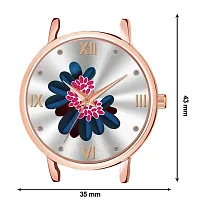 Motugaju White Color Flower Dial Designer Leather Belt Analog Watch For Women and Girls-thumb3