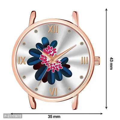 Motugaju White Color Flower Dial Designer Leather Belt Analog Watch For Women and Girls-thumb4