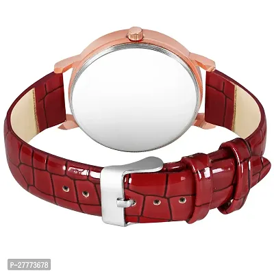 Motugaju Black Red Color Flower Dial Designer Leather Belt Analog Combo Of 2 Watch For Women and Girls-thumb5