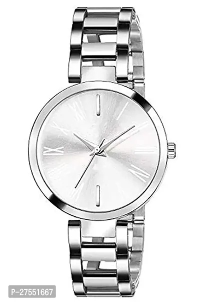 Analog Silver Dial Watch With Love Bracelet Steel Belt-thumb4