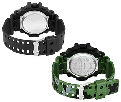 Digital Watch Shockproof Automatic Army Green Black Color Strap Waterproof Digital Sports Combo Watch for Men Kids Watch for Boys Watch for Men Pack of 2-thumb3