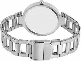 Analog Silver Dial Watch With Love Bracelet Steel Belt-thumb4