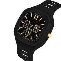 Motugaju Analog Black Square Dial Silicon Strap ADDI Stylish Designer Watch For Mens And Boys With King Bracelet Pack of 2-thumb4