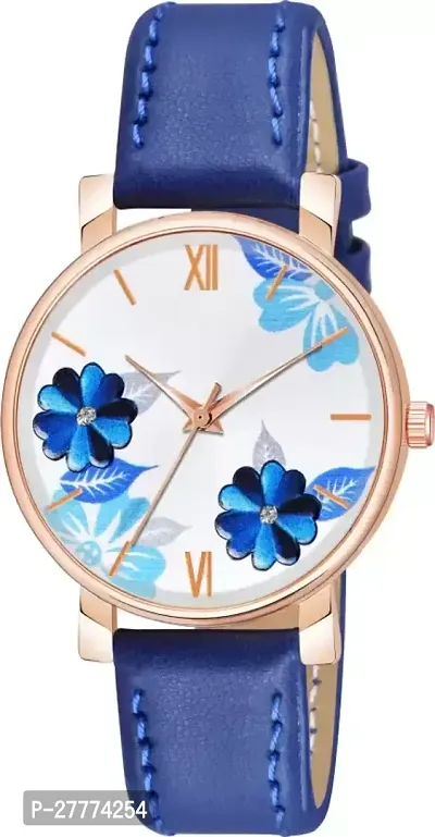 Motugaju Analog Flowered Dial Brown Blue Green Colour Leather Strap Combo Watch For Womens and Girls Pack Of 3 Watches-thumb4