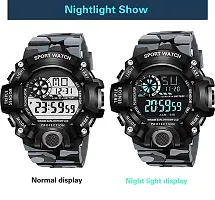 Motugaju Digital Grey Day Date Month Alarm Stopwatch Army Dial Sports Watch With Heart Square LED Watch For Mens Kids Watch for Boys Watch for Men Pack of 2-thumb4