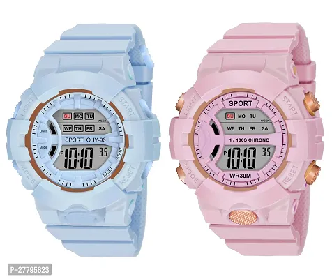 Classy Digital Watches for Unisex, Pack of 2