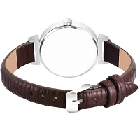 Stylish Brown Genuine Leather Analog Watch For Women-thumb3