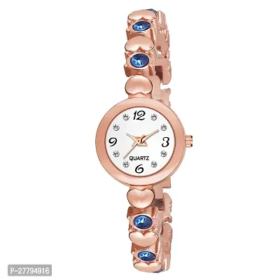 Motugaju Analog Round Dial Rosegold Blue Silver Sky Diamond Bracelet Belt Watch Combo Pack of 2 Watches Stylish Small Watch For Girls-thumb2