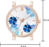 Motugaju Analog Flowered Dial Blue Colour Leather Strap Watch For Womens and Girls-thumb3