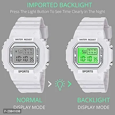 Motugaju Digital White Color Back 7 Light Day/Date Watch for Boys  Girls Boys and Girls Watch-thumb4