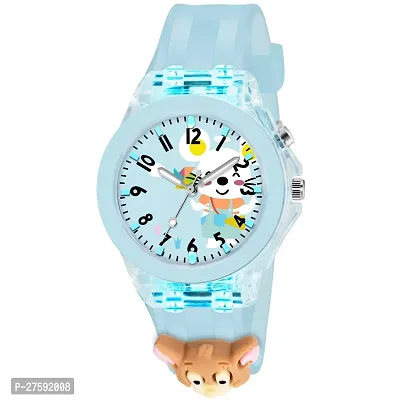 Motugaju LED Luminous Child Kids Children Cute Cartoon Multi Color Lights Rubber Strap Analog Watch for Girls Multi-Function Watch for Kids Boys and Girls-thumb0