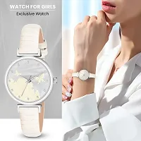 Stylish White Genuine Leather Analog Watch For Women-thumb2