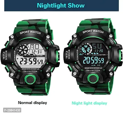 Motu Gaju Digital Watch With Led Shockproof Multi-Functional Automatic Green Strap Waterproof Digital Sports Watch for Mens Kids Watch for Boys Watch For Men Pack of 2-thumb4