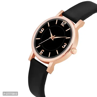 Motugaju Analog Round Dial Black Colour Leather Strap Preety Watch For Womens and Girls-thumb3