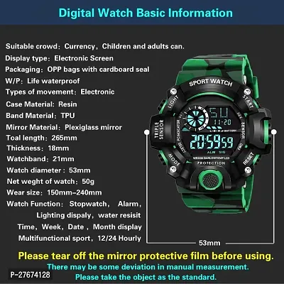 Motugaju Digital Watch Shockproof Automatic Army Green Color Strap Waterproof Digital Sports Watch for Men Kids Watch for Boys Watch for Men-thumb5