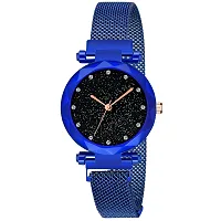 Motugaju Blue Analog Square And Round Dial Silicon And Magnet Belt Watch Combo-thumb3
