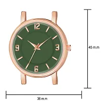 Motugaju Analog Round Dial Green Colour Leather Strap Preety Watch For Womens and Girls-thumb4