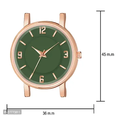 Motugaju Analog Round Dial Green Colour Leather Strap Preety Watch For Womens and Girls-thumb5