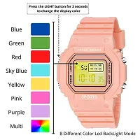 Stylish Peach Digital Watch For Men And Boys-thumb3