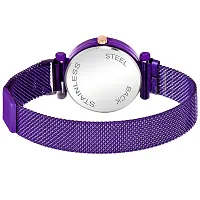 Motugaju Branded Analogue Diamond Black Butterfly Dial Purple Magnet Watch With Gift Bracelet For Women Or Girls And Watch For Girl or Women (Combo of 3)-thumb1