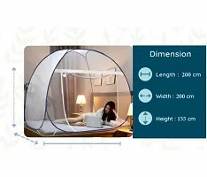 SIFRA Polyester Adults Washable Mosquito Net, Polyester Foldable King Size Bed,Double Bed,Queen Size Bed with Free Saviours(Suitable for 6ft x 6ft to 6.9ft x 6.9ft) - White Mosquito Net  (Blue, Tent-thumb1