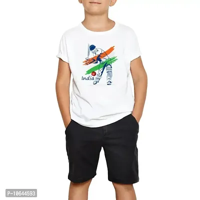 LIMIT Fashion Store - India Cricket Sports Kids T-Shirt (Boys/Girls) (13-14 Years) White-thumb0