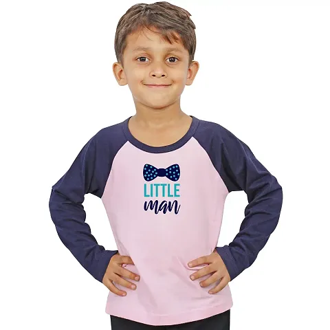 Limit Fashion Store - Little Man Bow Style Design Colored Cotton Full Sleeves Printed Kids T-Shirt (Boys)