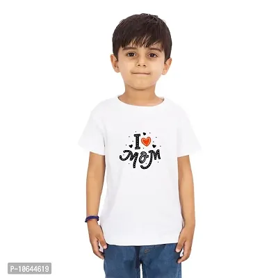 LIMIT Fashion Store - I Love Mom Kids T-Shirt (Boys/Girls) (5-6 Years) White-thumb0