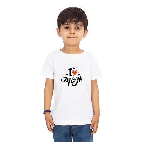 LIMIT Fashion Store - I Love Mom Kids T-Shirt (Boys/Girls) (5-6 Years)