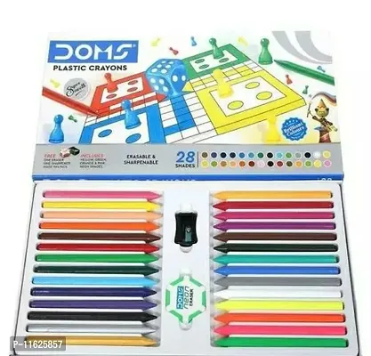 Doms Plastic Crayons 28 Assorted Shades