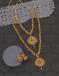 Stylish Golden Brass Jewellery Set For Women Pair Of 2-thumb3