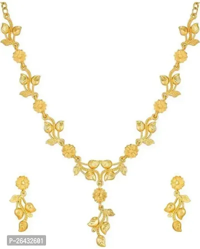 Stylish Golden Brass Jewellery Set For Women Pair Of 2-thumb4