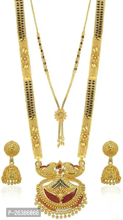 Stylish Multicolored Brass Jewellery Set For Women Set Of 2-thumb0