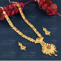 Stylish Golden Brass Jewellery Set For Women-thumb1