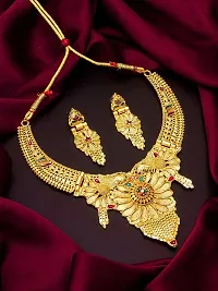 Stylish Golden Brass Jewellery Set For Women-thumb3