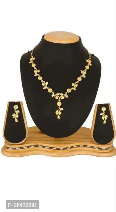 Stylish Golden Brass Jewellery Set For Women Pair Of 2-thumb3