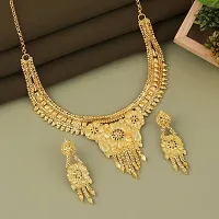 Stylish Golden Brass Jewellery Set For Women-thumb1