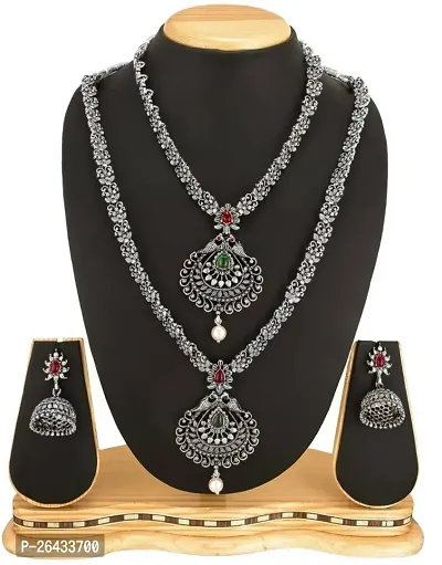 Stylish Silver Alloy Jewellery Set For Women Pair Of 2-thumb3