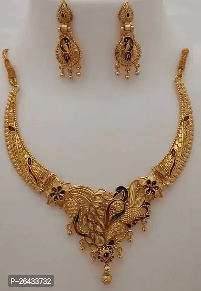 Stylish Golden Alloy Jewellery Set For Women