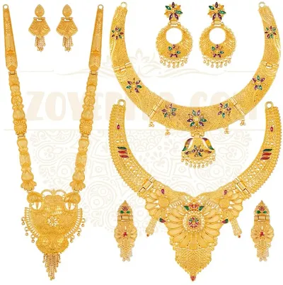 Stylish Brass Jewellery Set For Women Pair Of 3